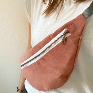 Hip bag old pink, black, white, red gold, rose, velor, belly bag, belt bag, crossbody bag, waist bag, hip bag, bum bag