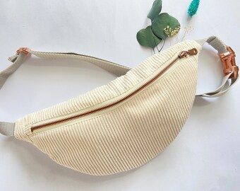 Hipbag Cord creme | beige | hellgrau | Kupfer, Bauchtasche, Gürteltasche, Crossbody Bag, Breitcord, Waistbag, Bumbag