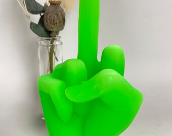 large middle finger candle | middle finger | F*CK | middle finger candle | neon | neon green | colorful | candle