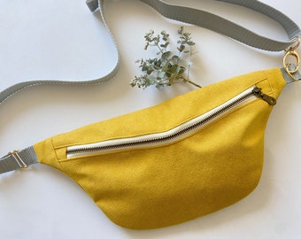 XL Bauchtasche ocker | gelb | grau | gold, Bauchtasche, Gürteltasche, Crossbody Bag, Breitcord, Waistbag, Fannybag, Bumbag