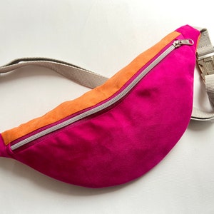 Hipbag pink orange silber grün, Bumbag, Kunstleder, Bauchtasche, Gürteltasche, Crossbody Bag, Waistbag, Hipbag Bild 1