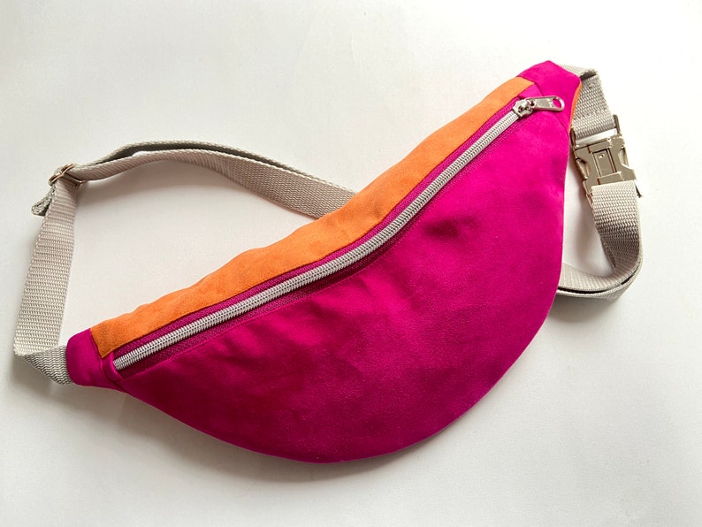 Hipbag pink orange silber grün, Bumbag, Kunstleder, Bauchtasche, Gürteltasche, Crossbody Bag, Waistbag, Hipbag Bild 1