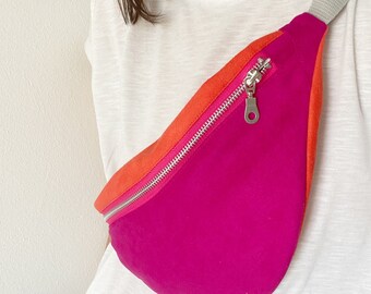 Hipbag pink | orange | silber | grün, Bumbag, Kunstleder, Bauchtasche, Gürteltasche, Crossbody Bag, Waistbag, Hipbag