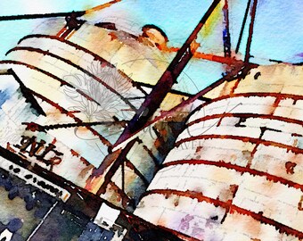 Watercolor Magnolia Market Silos Art Digital Photo