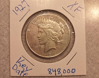 1927, Silver Peace Dollar XF Condition