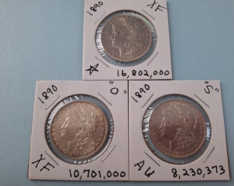 1890, 1890o, 1890s, Silver Morgan Dollar, VERY NICE!