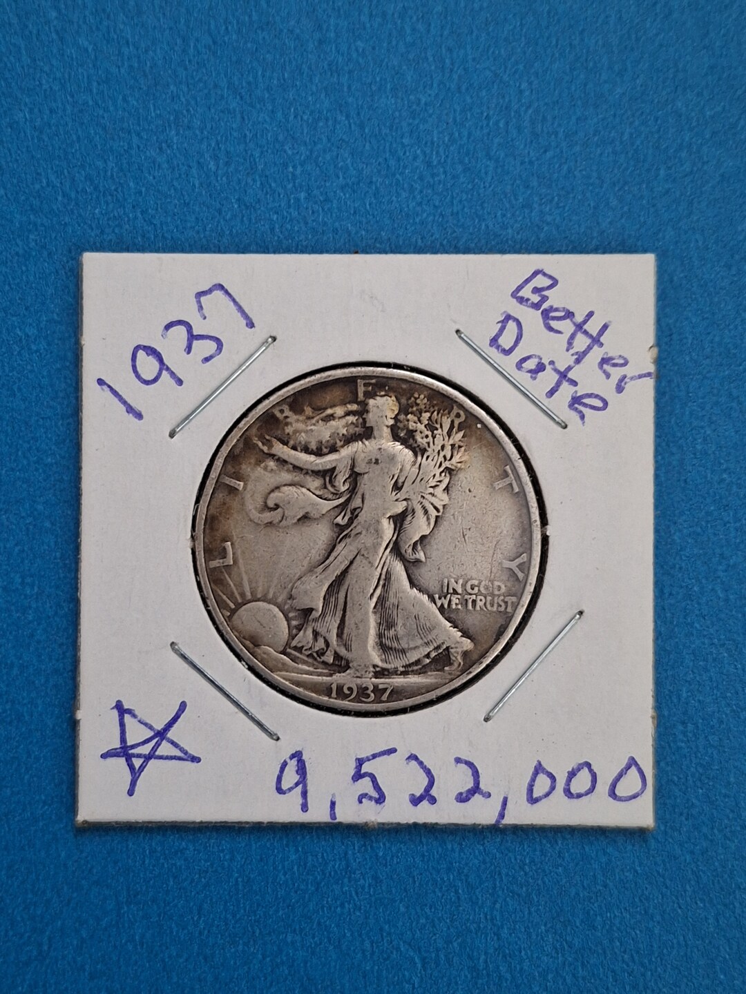 1937 Walking Liberty Silver Half Dollar - Etsy