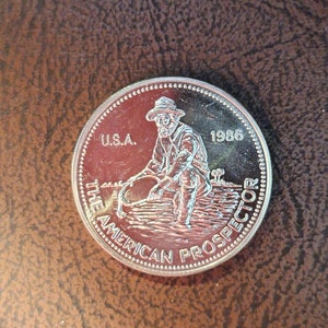 Vintage 1986, 1 Troy oz. .999 Silver Engelhard prospector round