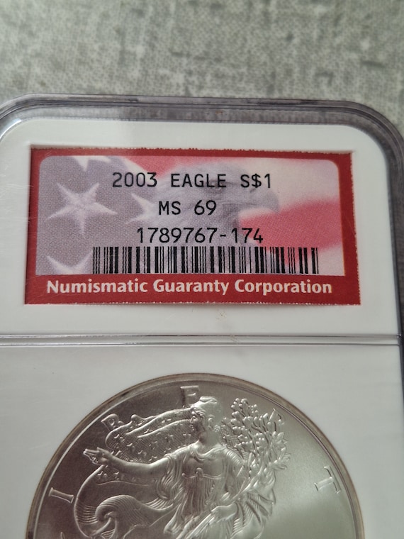 2003 Silver Eagle Dollar, NGC MS69, 1oz Pure Silver - Etsy
