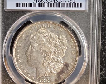 1886 PCGS AU53 Silver Morgan Dollar, VERY NICE! - Etsy