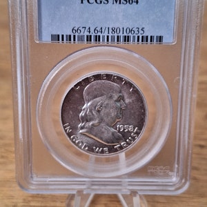 1958 silver Franklin half dollar, PCGS MS64