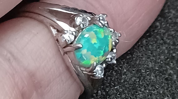 Sterling silver opal ring 925 size 6.25 - image 1