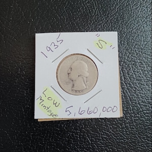 1935 s silver Washington quarter, low mintage