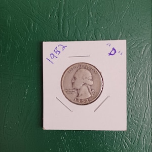 1952d silver washington quarter, low mintage