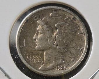 1926, Mercury silver dime, X-FINE