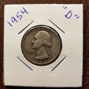 1954d silver washington quarter, low mintage