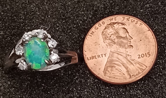 Sterling silver opal ring 925 size 6.25 - image 2