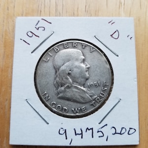 1951d  Franklin half dollar