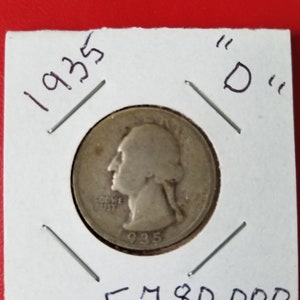 1935D silver washington quarter, low mintage