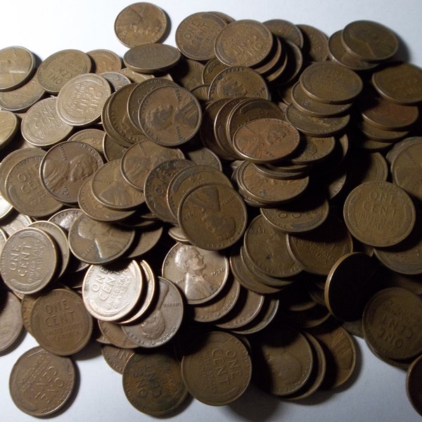 Rolls of very old wheat pennies