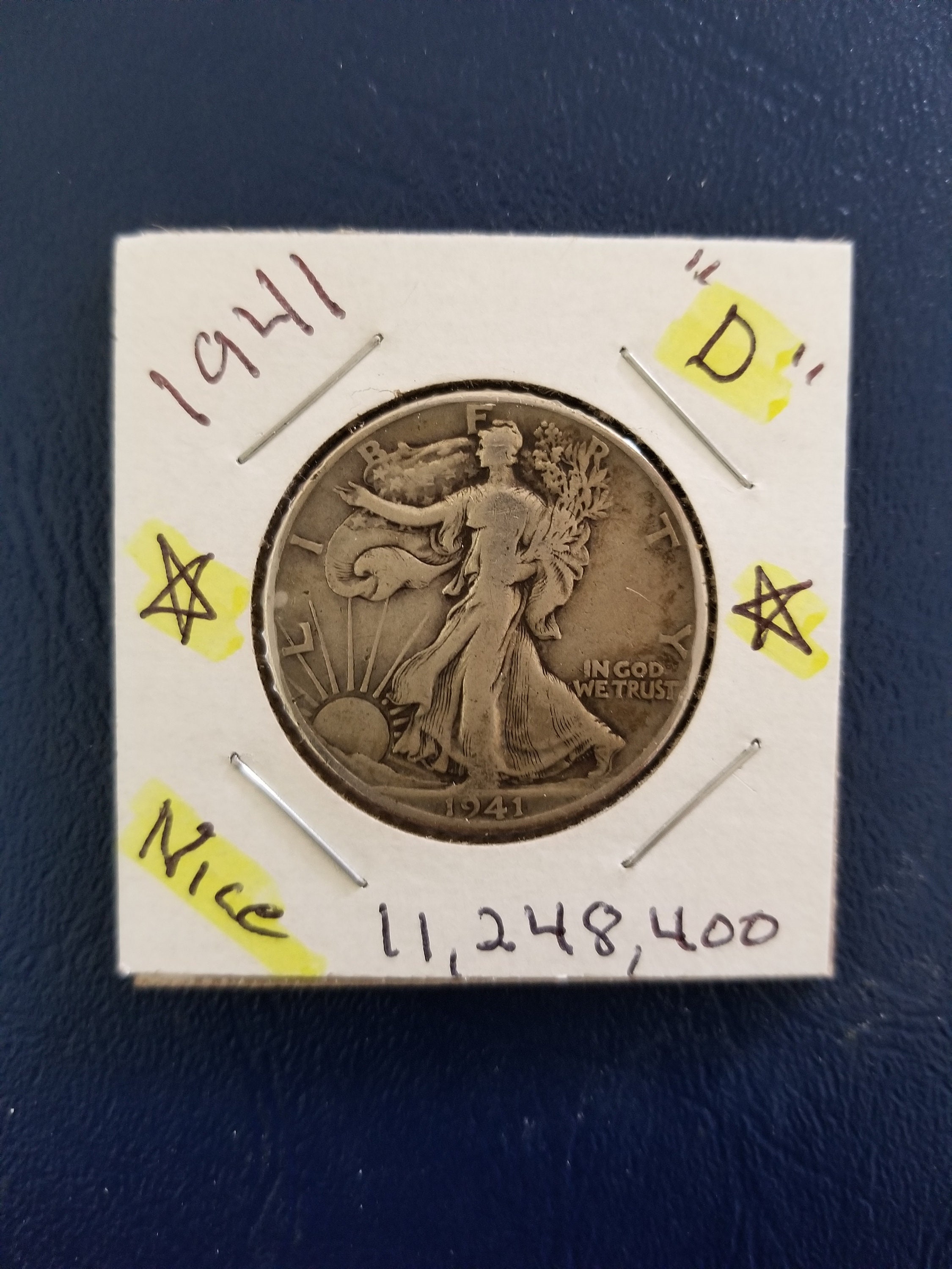 1941 D Walking Liberty Silver Half Dollar - Etsy