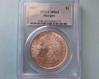 1921 Silver Morgan Dollar MS63