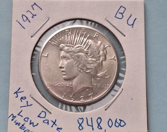 1927, Silver Peace Dollar BU Condition