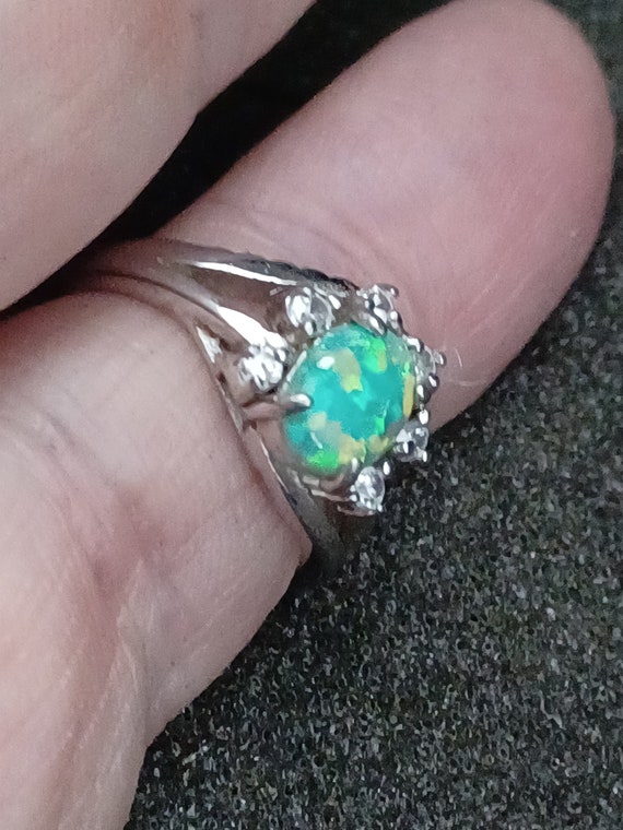 Sterling silver opal ring 925 size 6.25 - image 5