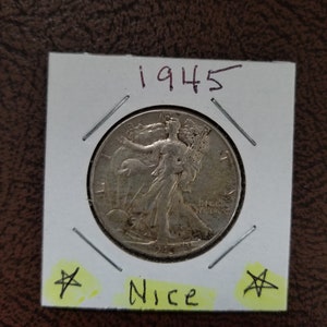 1945 walking liberty silver half dollar, low mintage