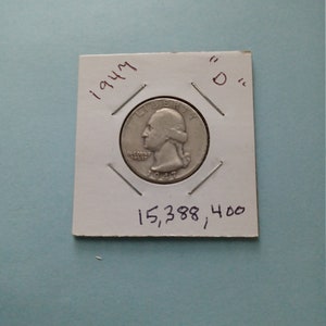 1947d silver washington quarter, low mintage