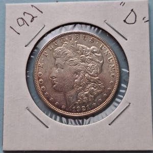 1921 D, AU Silver Morgan Dollar, VERY NICE!