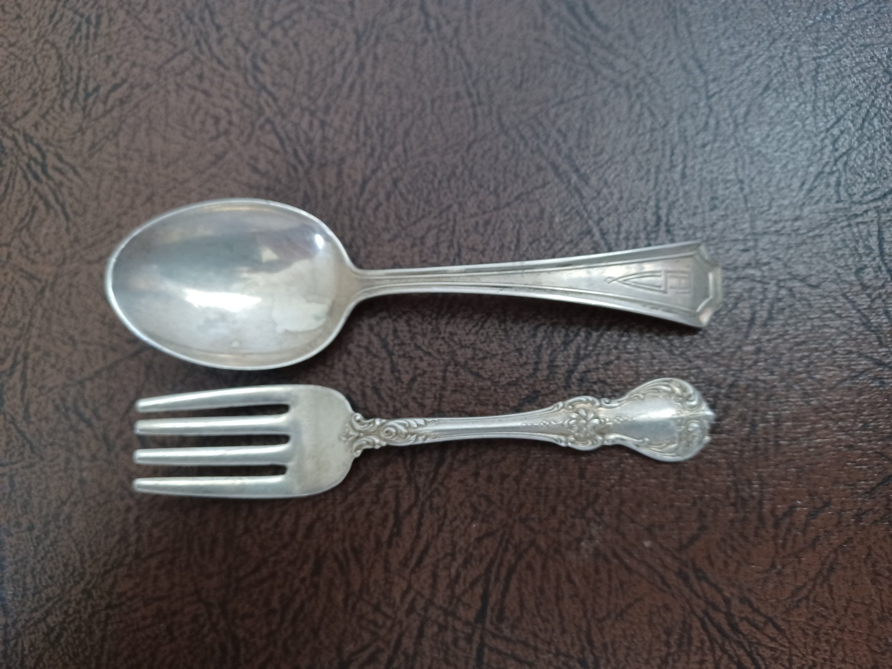 Sterling silver baby spoon and fork deals