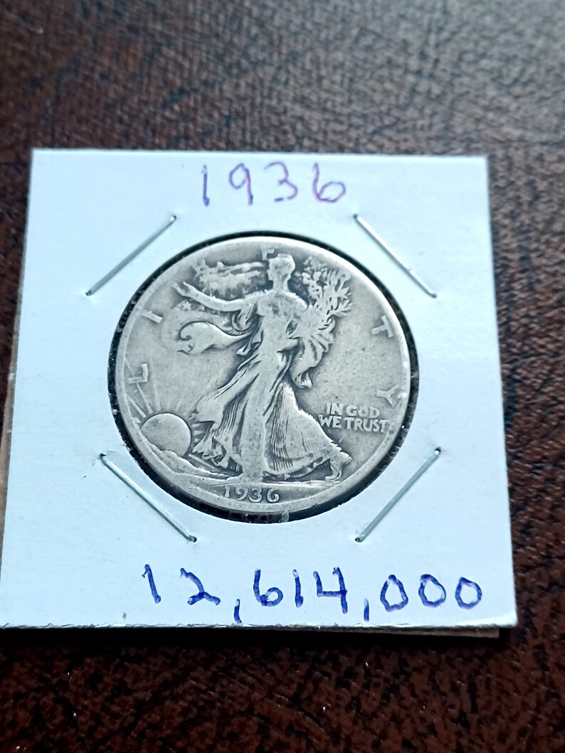1936, Walking Liberty Silver Half Dollar - Etsy