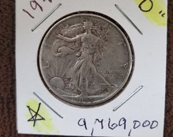 1944 d Walking Liberty Silver Half Dollar XF