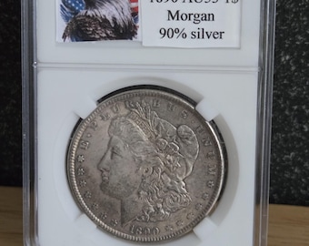 1890 AU Silver Morgan Dollar, VERY NICE!
