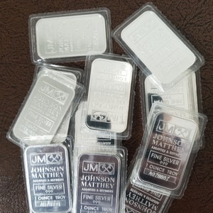 Vintage, 1 Troy oz. .999 Silver Johnson Matthey bar