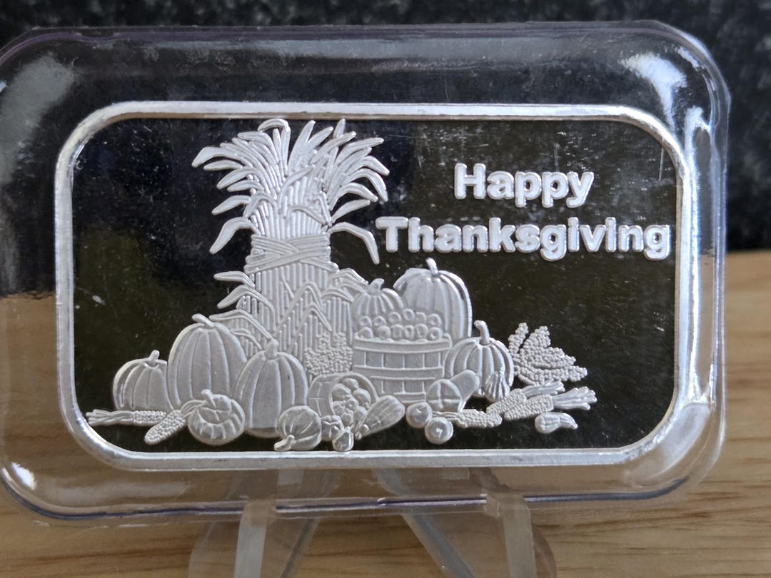 Thanksgiving Silver Rounds Happy Thanksgiving 1 OZ. Silver Bar, .999 Pure Silver - Etsy