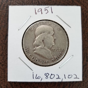 1951 Franklin half dollar