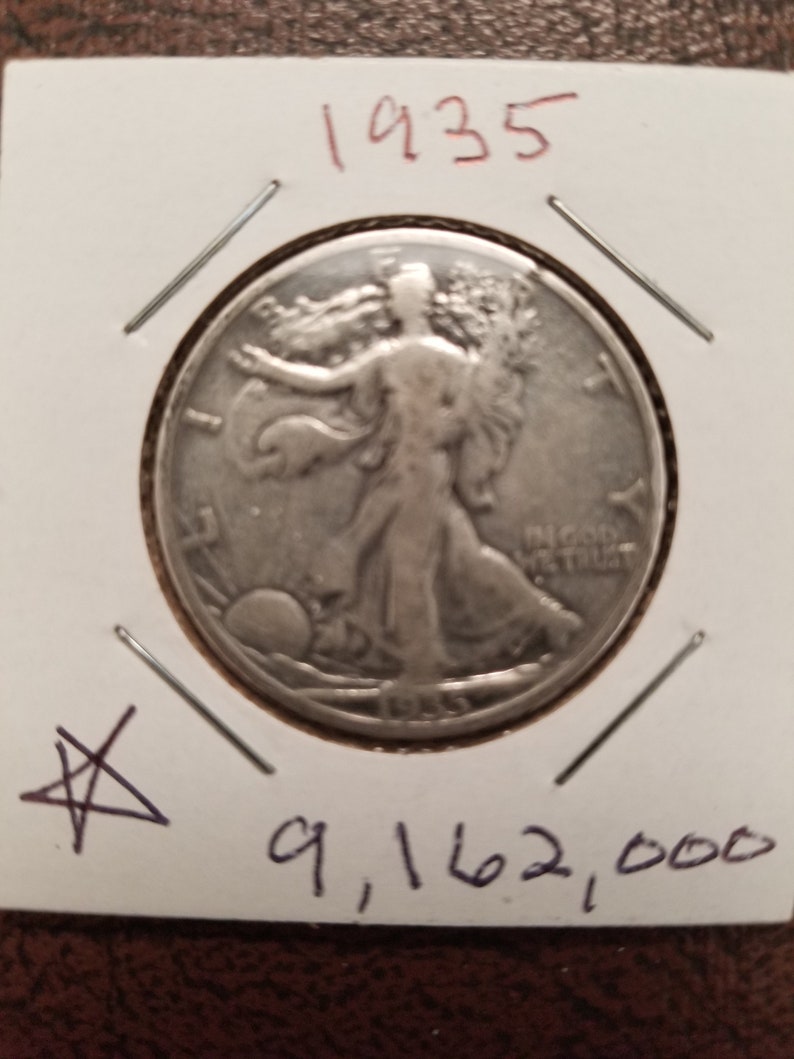 1935 Walking Liberty Silver Half Dollar Key Date