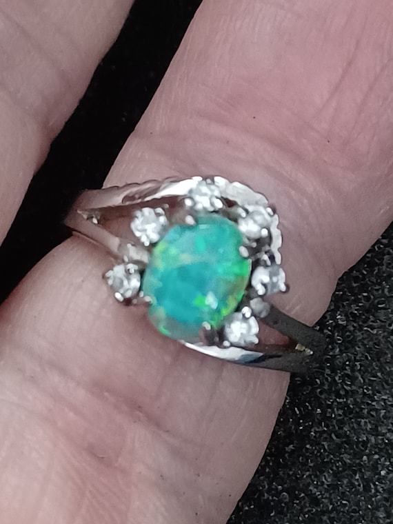Sterling silver opal ring 925 size 6.25 - image 4