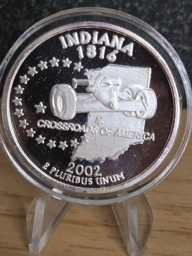 Indiana Coin 1 OZ. Indiana State Quarter Replica Silver Art Round. - Etsy