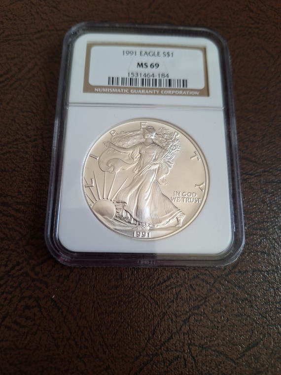 1991 Silver Eagle Dollar, NGC MS69, 1oz Pure Silver - Etsy