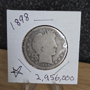 1898, Barber Silver Half Dollar