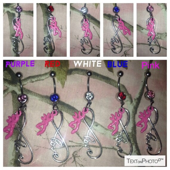 Items similar to Infinity Love Browning Dangle Bellybutton Ring on Etsy