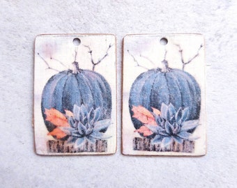 Pumpkins Halloween Faux Tin Beads, Halloween Copper Faux Tin Charms, Pumpkin Artisan Faux tin Charm, Copper Faux Tin Component, Halloween