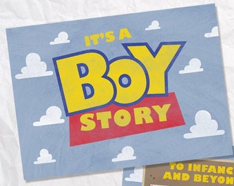 The ORIGINAL Watercolor Boy Story Baby Shower Invitation