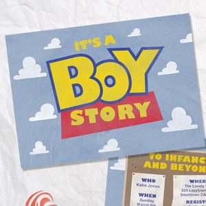 The ORIGINAL Watercolor Boy Story Baby Shower Invitation