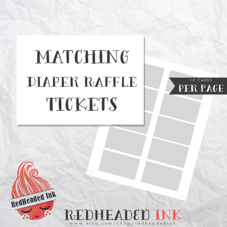 Matching Baby Shower Diaper Raffle Ticket Etsy
