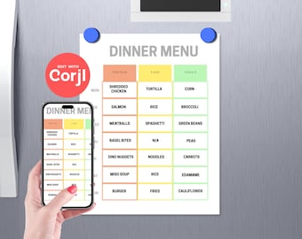 Planificador semanal de menús: Organizador familiar minimalista (descarga digital editable)