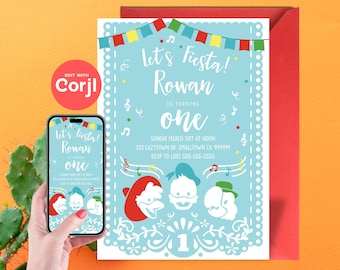 Invitación al primer cumpleaños de los Tres Caballeros - Descarga instantánea editable, edítala tú mismo con Corjl